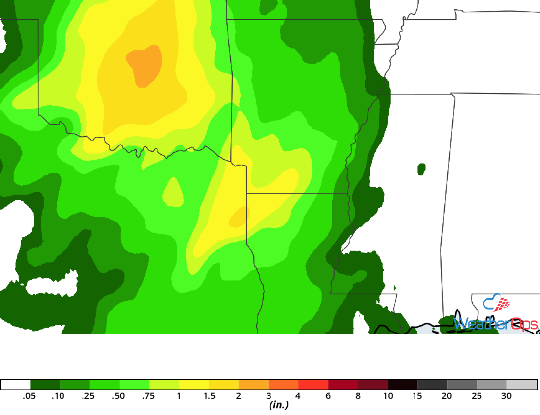 Rainfall Accumulation for Saturday, April 21, 2018