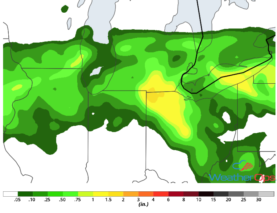 Rainfall Accumulation for Monday, May 14, 2018