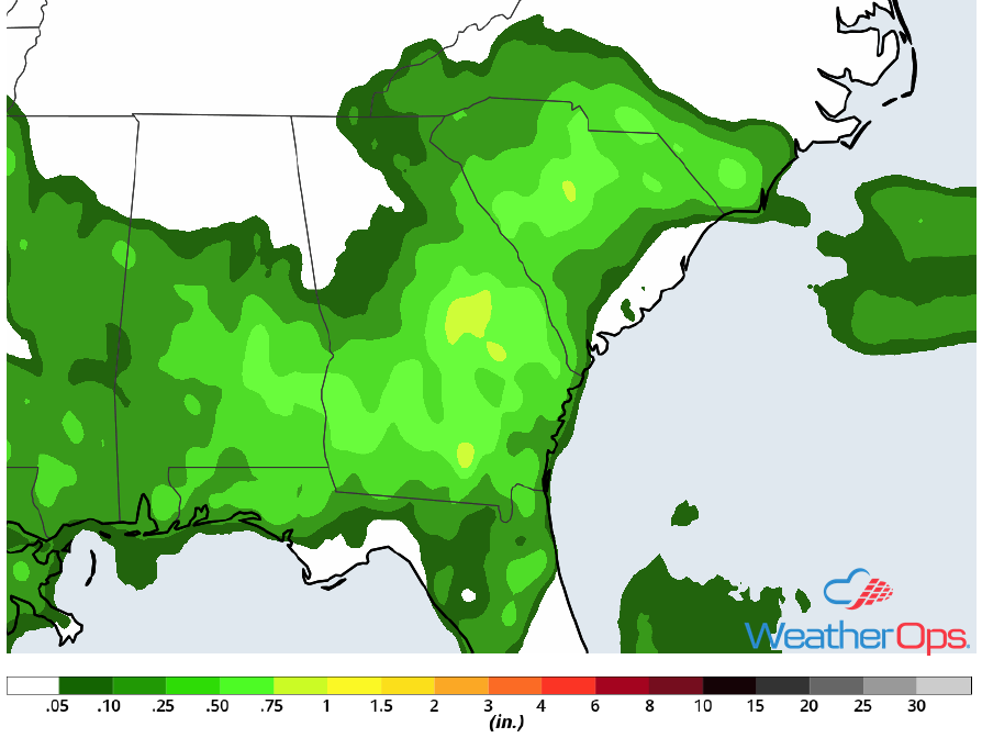 Rainfall Accumulation for Thursday, May 24, 2018