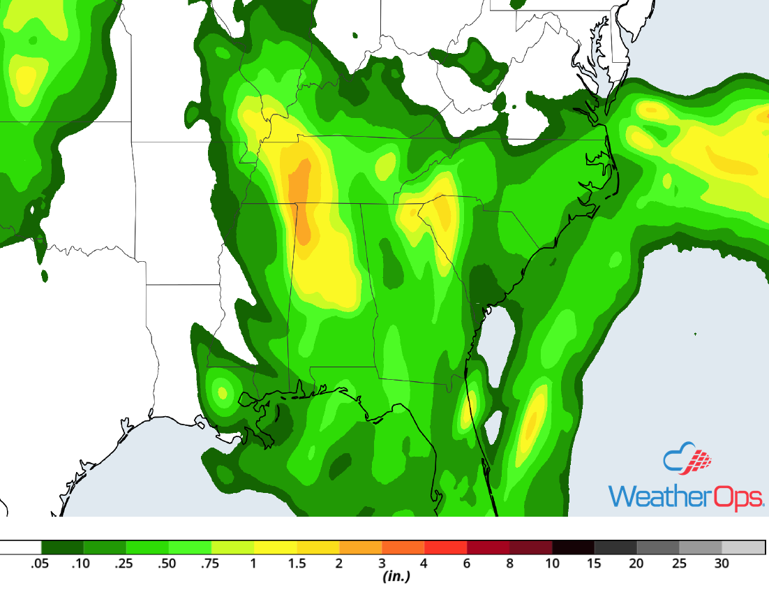 Rainfall Accumulation for Tuesday, May 29, 2018