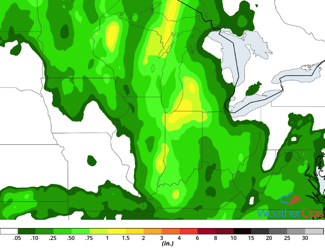 Rainfall Accumulation for Wednesday, May 30, 2018