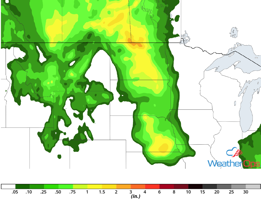 Rainfall Accumulation for Friday, June 1, 2018