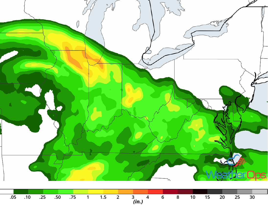 Rainfall Accumulation for Thursday, June 21, 2018