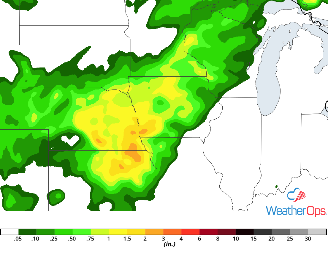 Rainfall Accumulation for Saturday, June 30, 2018