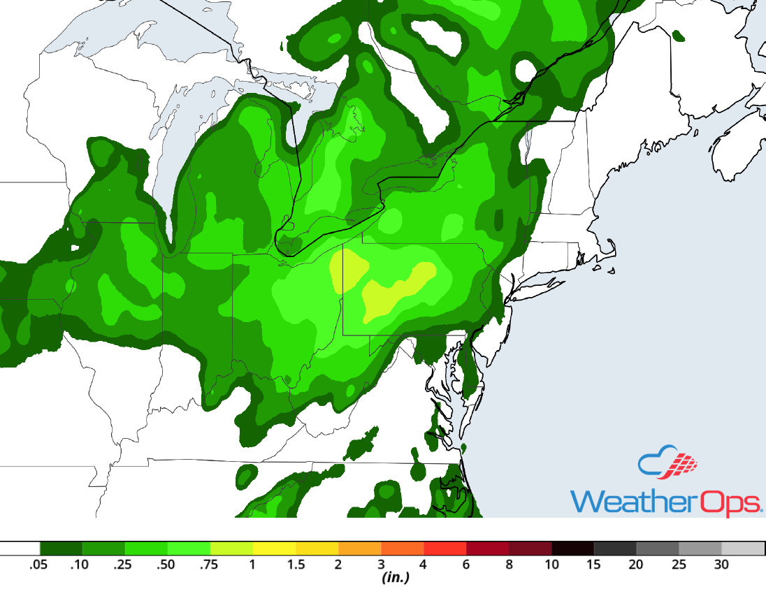 Rainfall Accumulation for Thursday, July 5, 2018