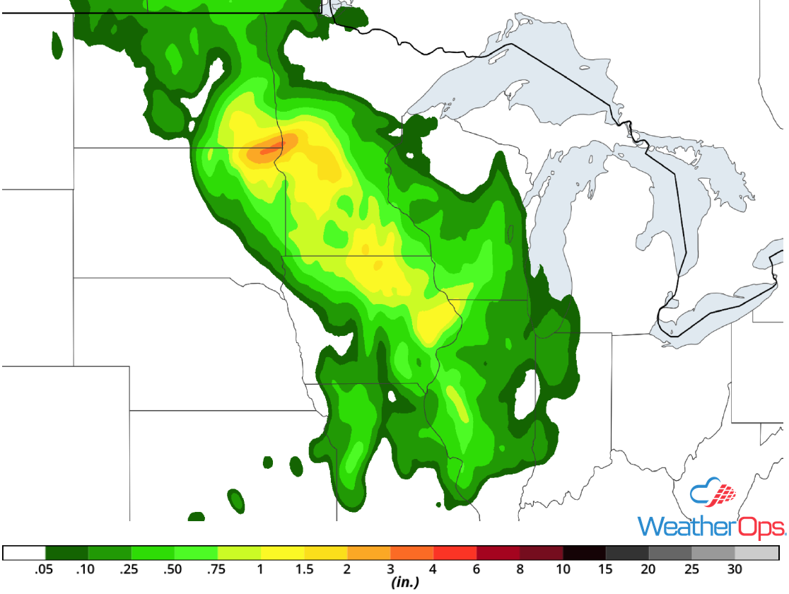 Rainfall Accumulation for Thursday, July 19, 2018