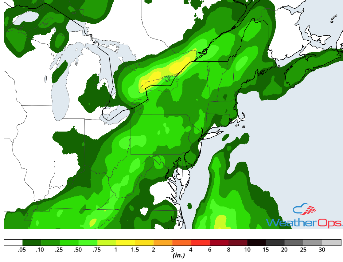 Rainfall Accumulation for Wednesday, August 8, 2018