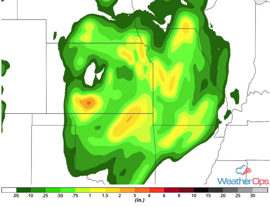 Rainfall Accumulation for Tuesday, August 14, 2018