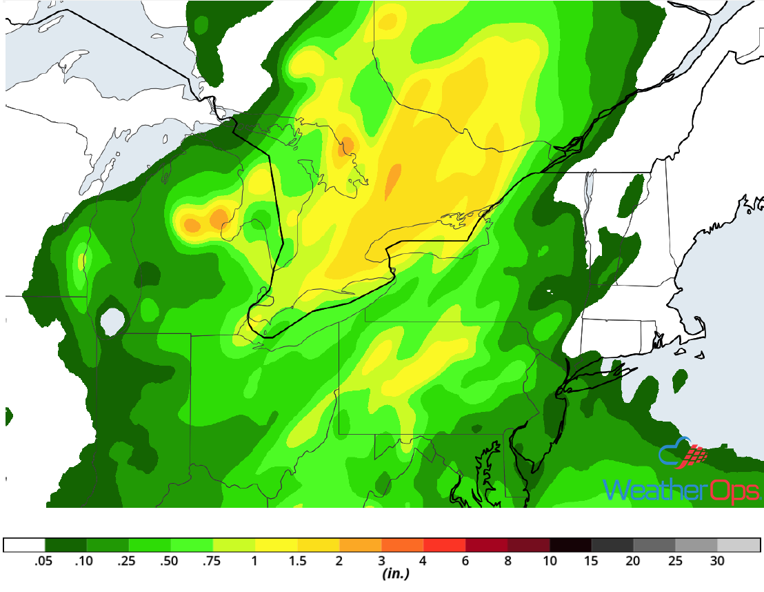 Rainfall Accumulation for Tuesday, August 21, 2018