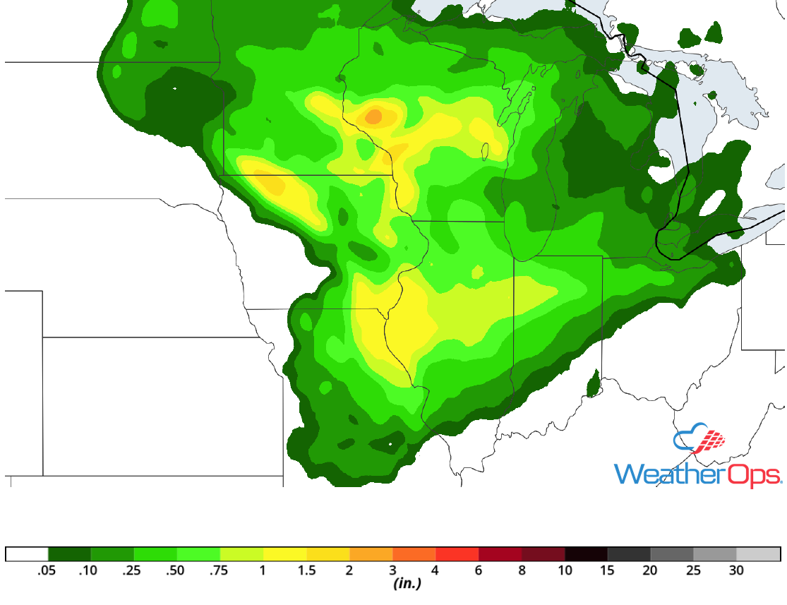 Rainfall Accumulation for Friday, August 24, 2018