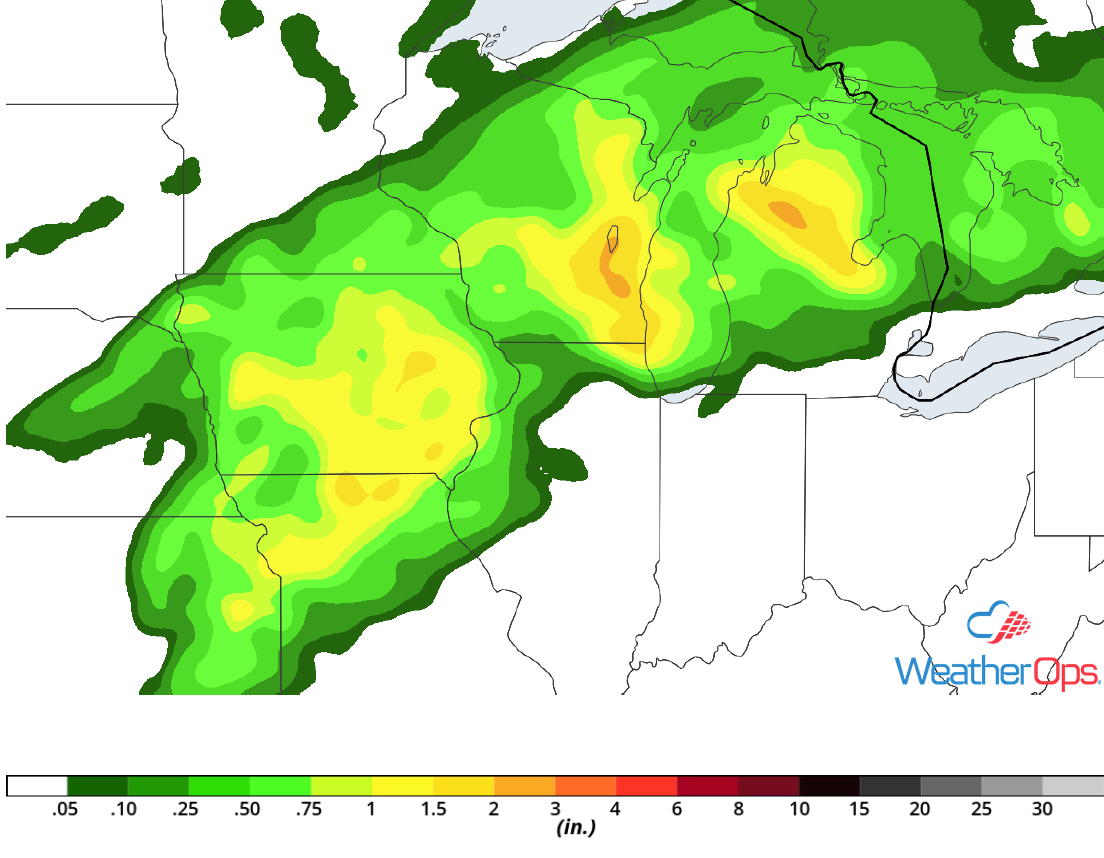 Rainfall Accumulation for Tuesday, August 28, 2018