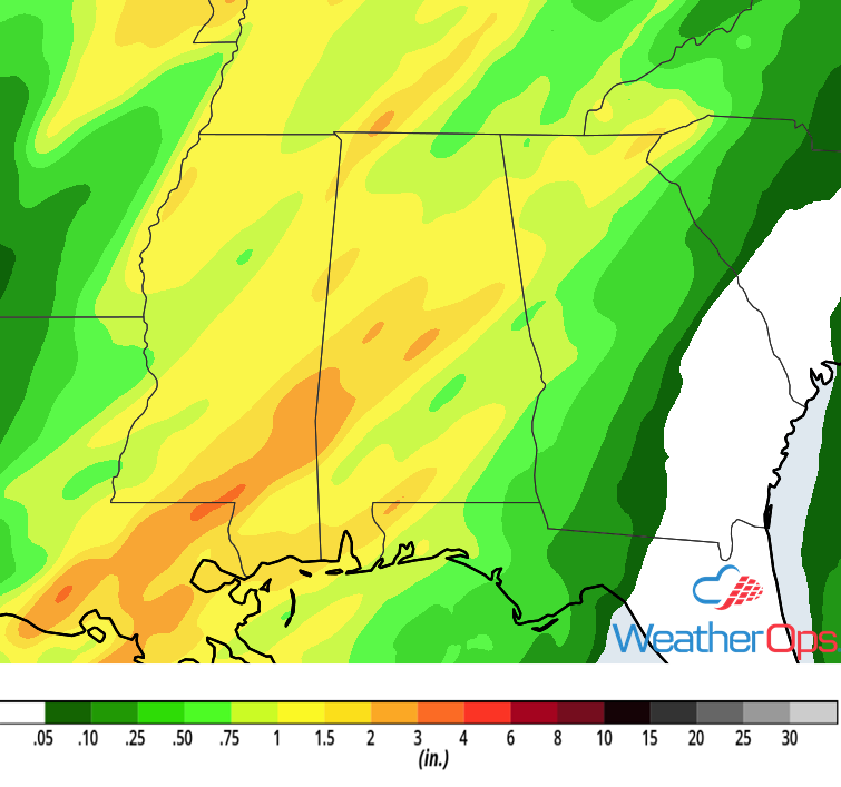Rainfall Accumulation for Thursday, November 1, 2018