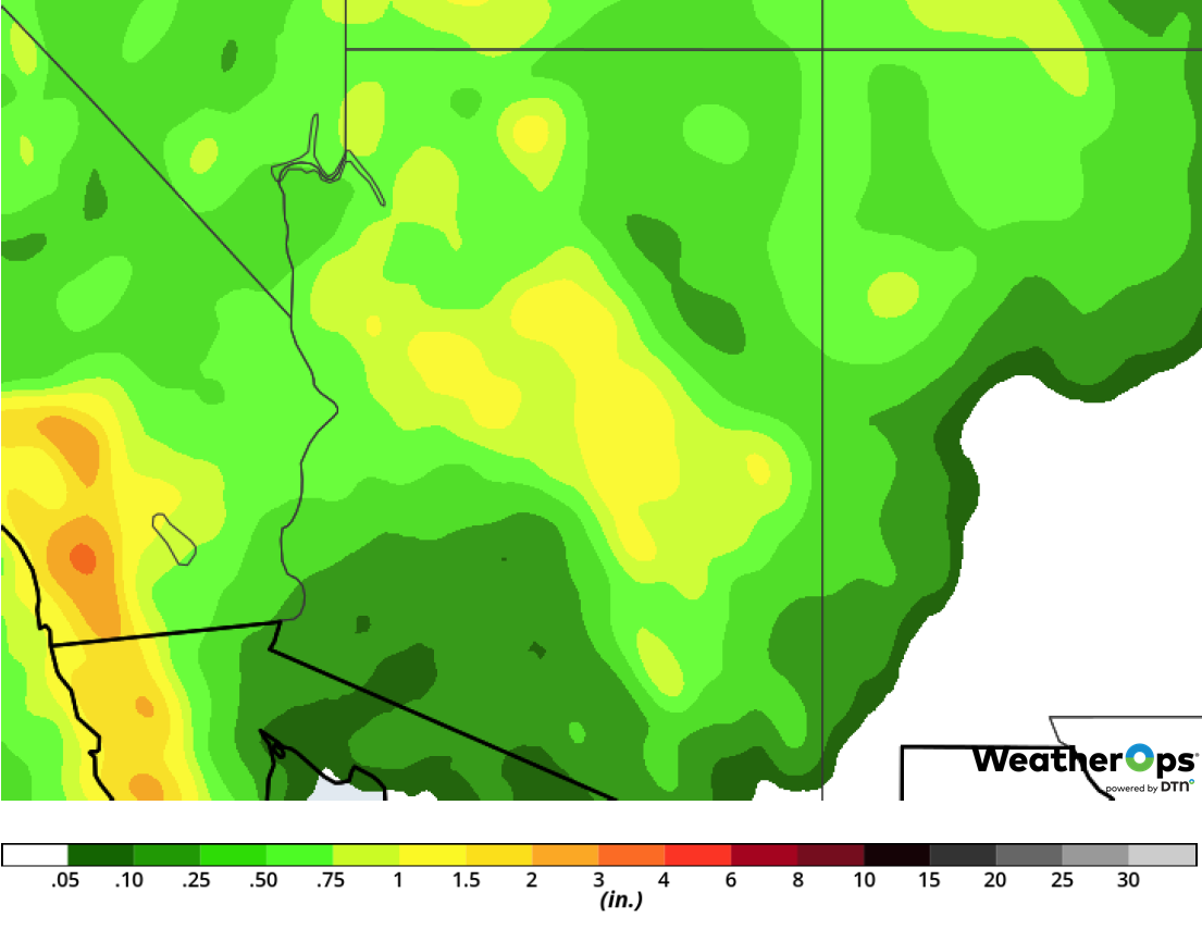 Rainfall Accumulation for Thursday, February 14, 2019