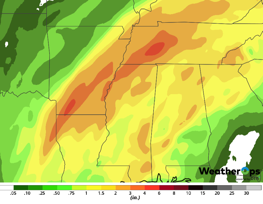 Rainfall Accumulation for February 21-22, 2019