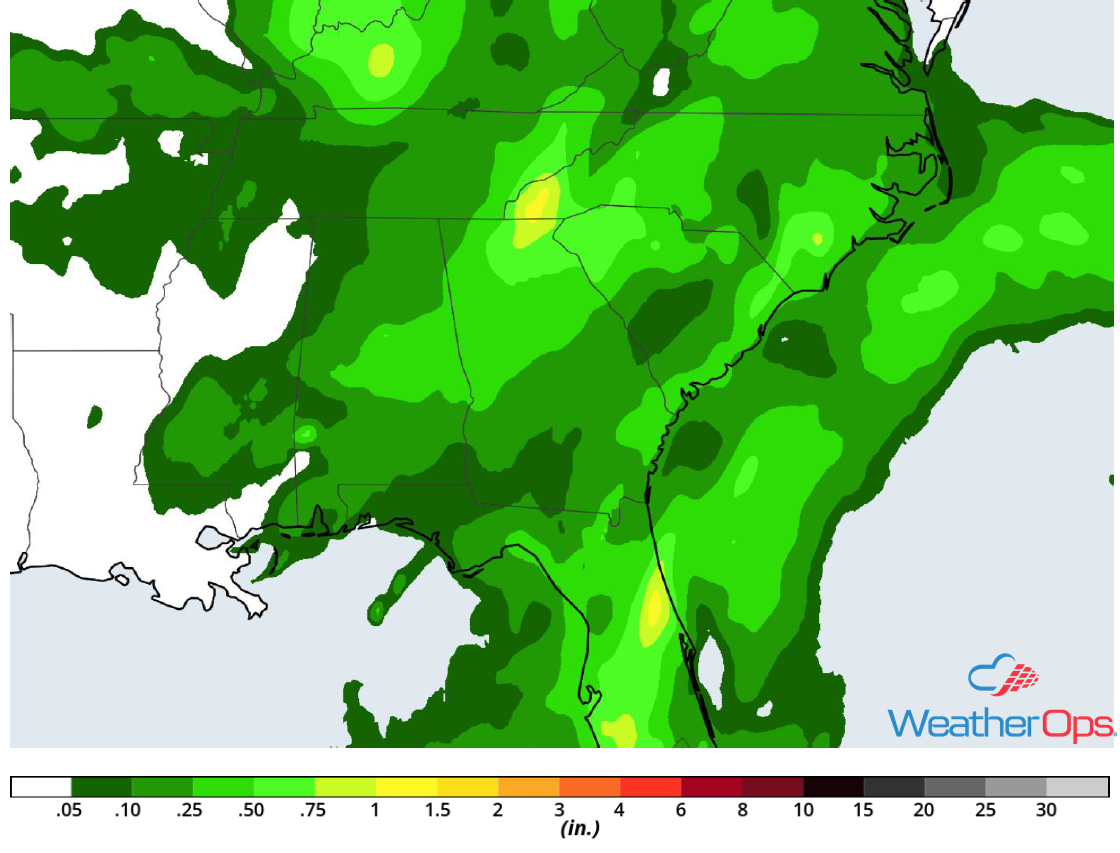 Rainfall Accumulation for Wednesday, May 30, 2018