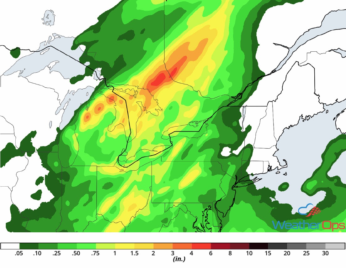 Rainfall Accumulation for Tuesday, August 21, 2018