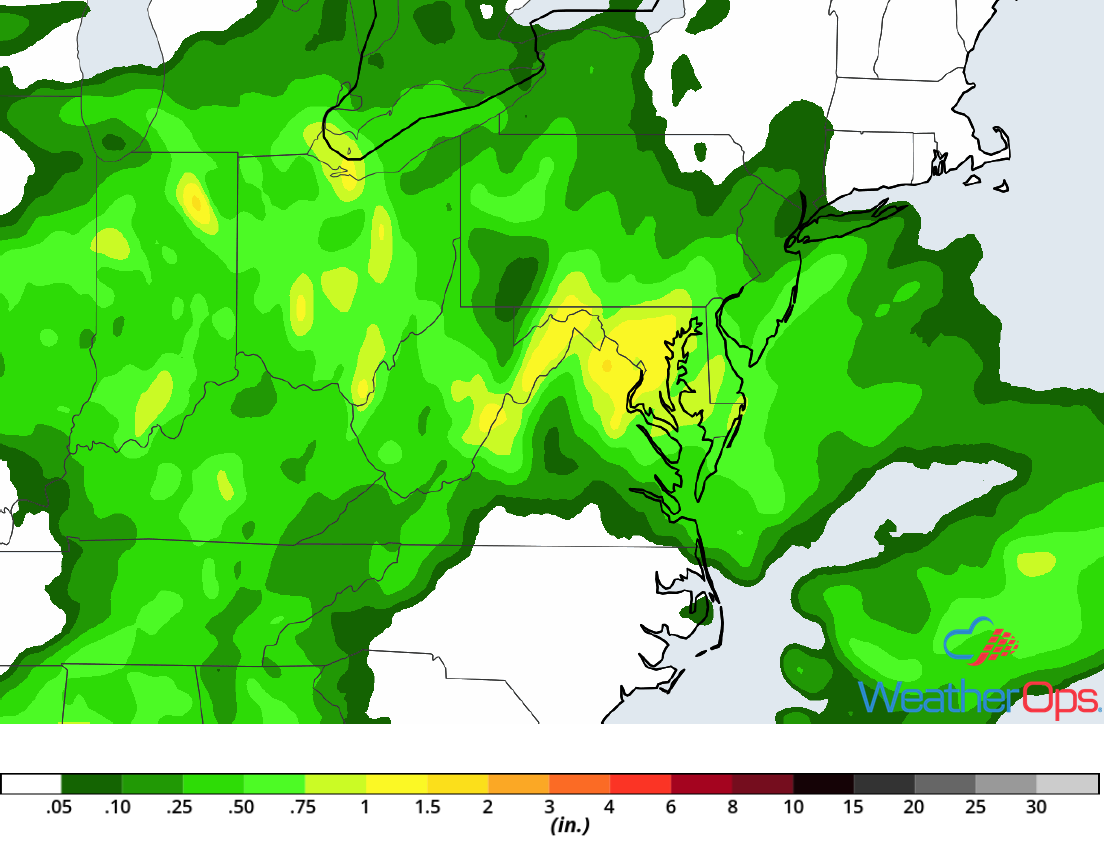 Rainfall Accumulation for Friday, June 22, 2018