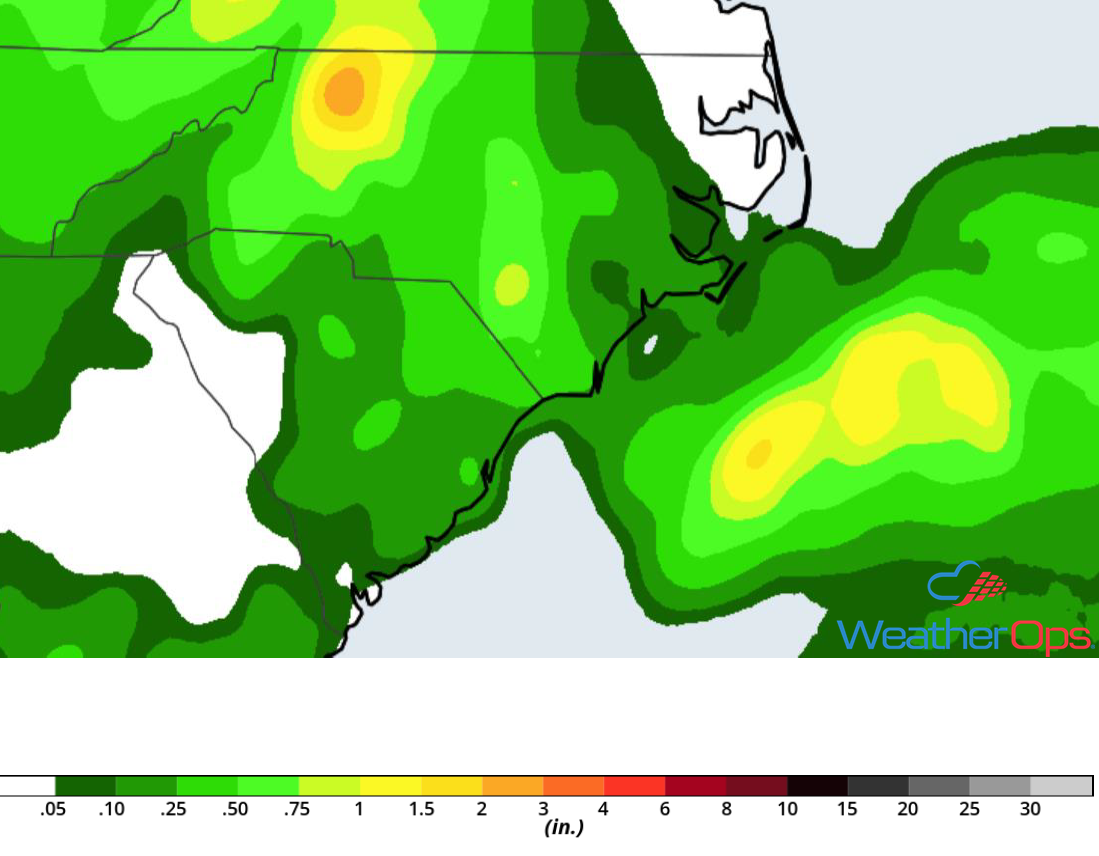 Rainfall Accumulation for Monday, June 25, 2018