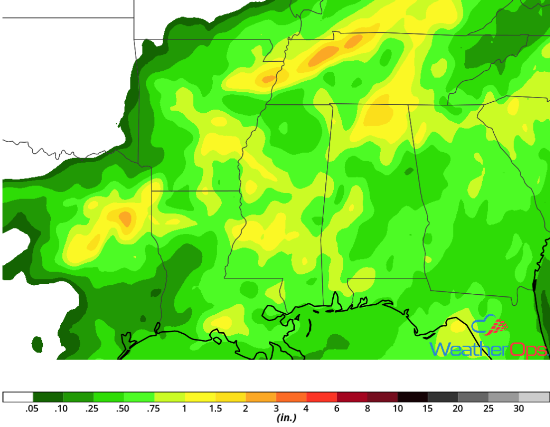 Rainfall Accumulation for Tuesday, July 31, 2018