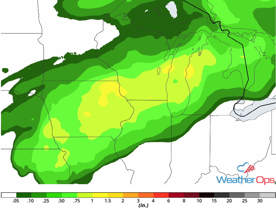 Rainfall Accumulation for Tuesday, August 28, 2018
