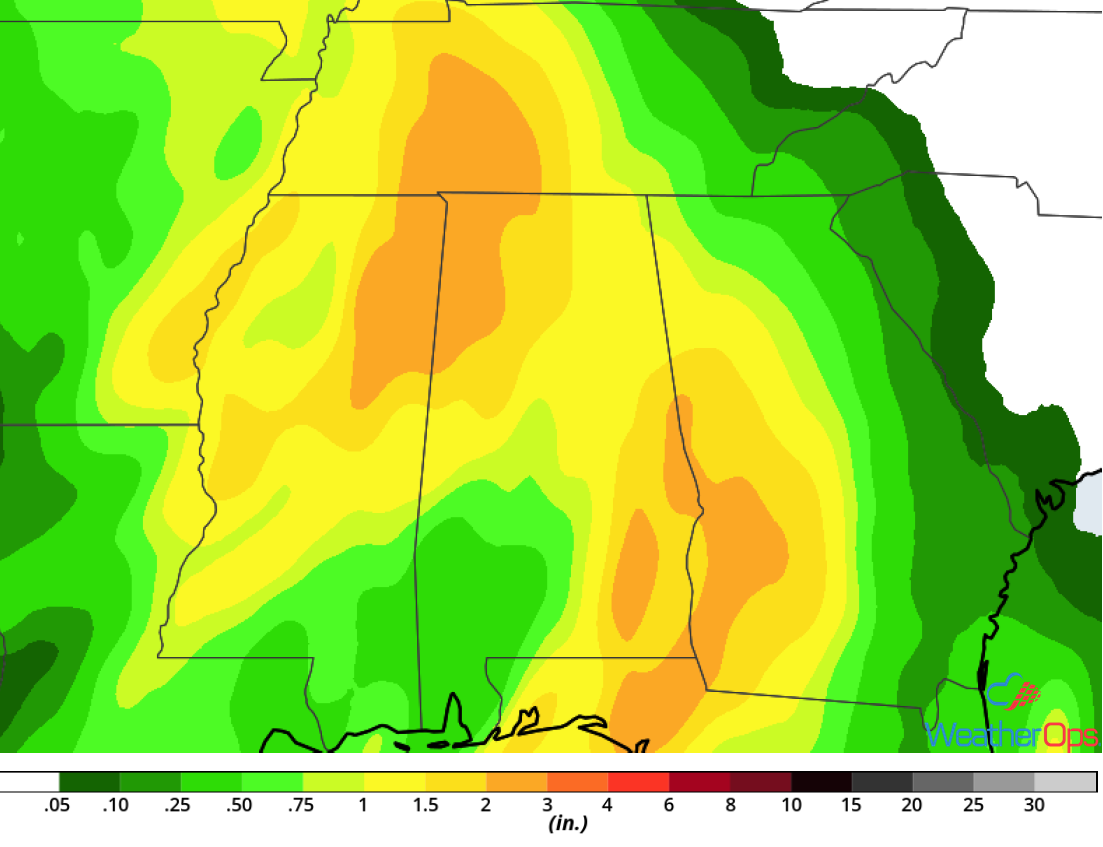 Rainfall Accumulation for Sunday, April 22, 2018