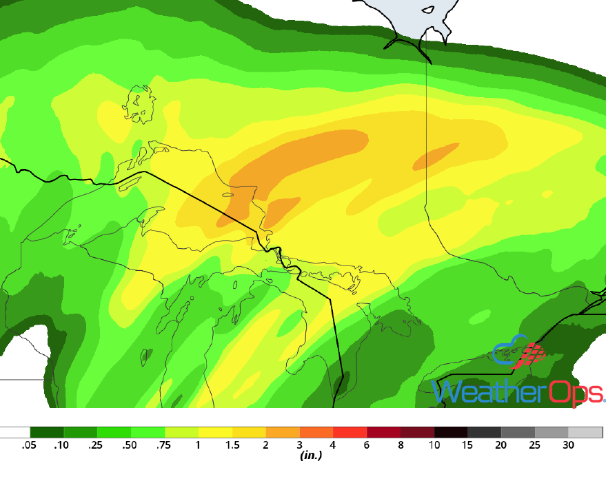 Rainfall Accumulation for Wednesday, October 10, 2018