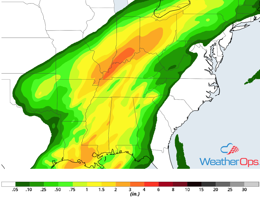 Rainfall Accumulation for Thursday, November 1, 2018