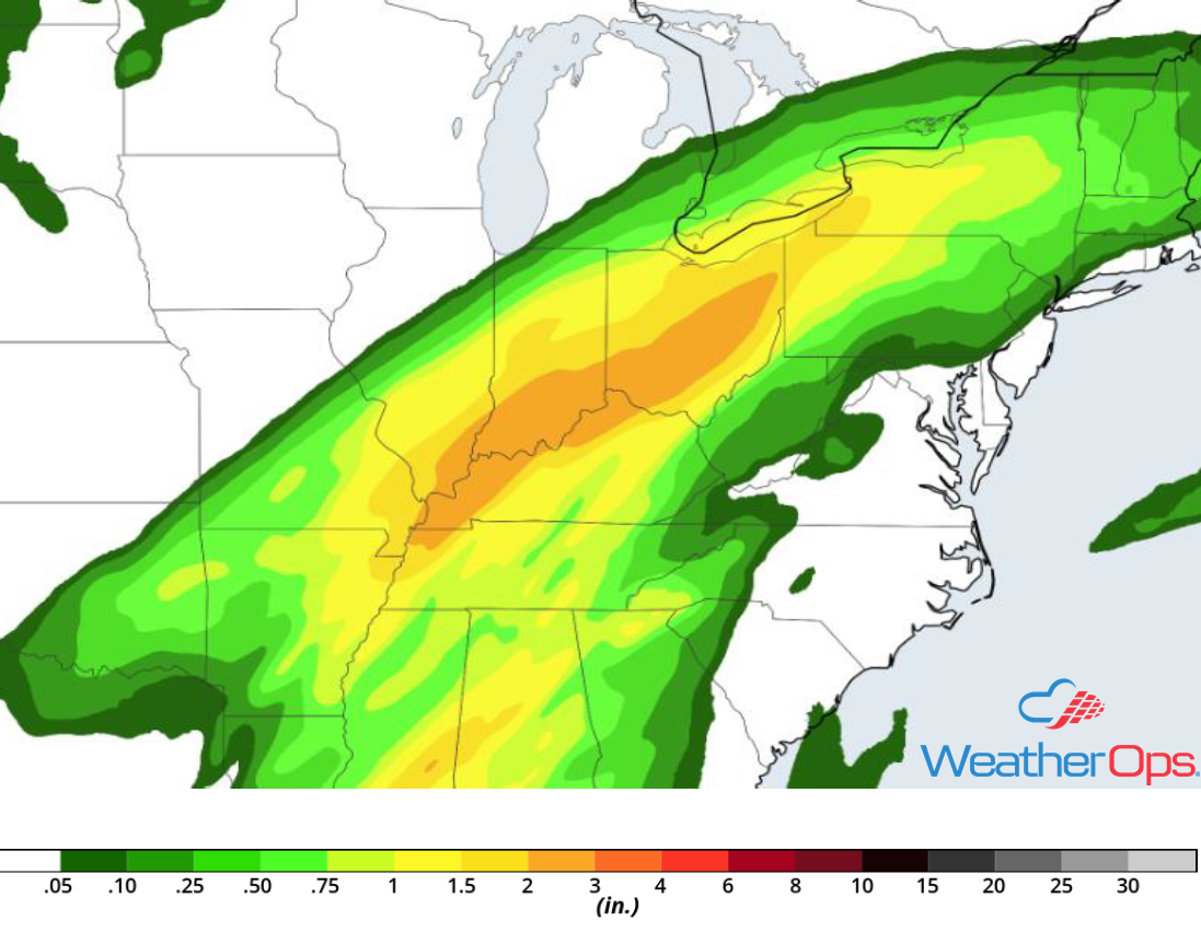 Rainfall Accumulation for Thursday, November 1, 2018
