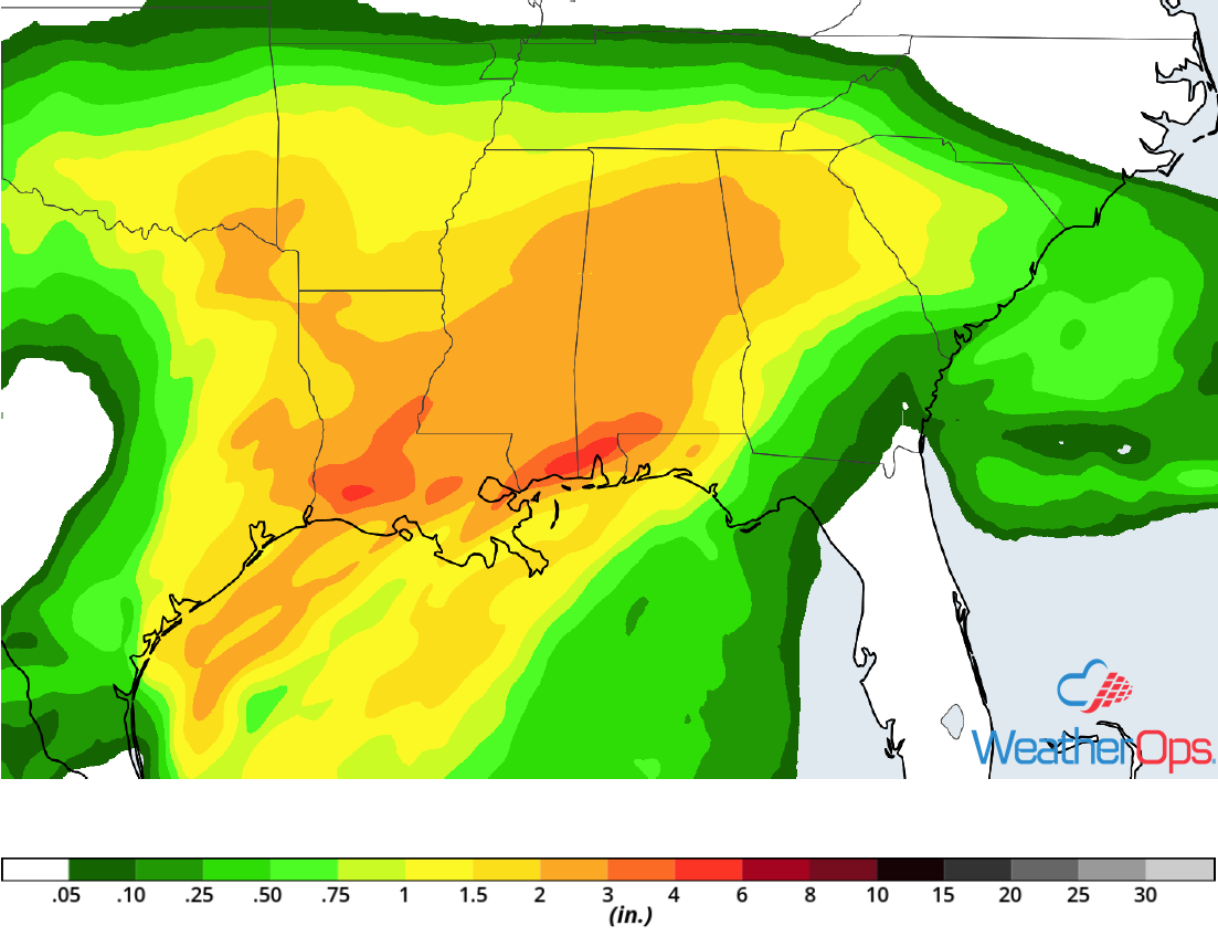 Rainfall Accumulation for Saturday, December 8, 2018