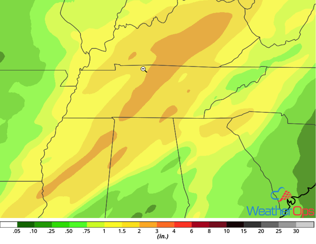 Rainfall Accumulation for Saturday, January 19, 2019