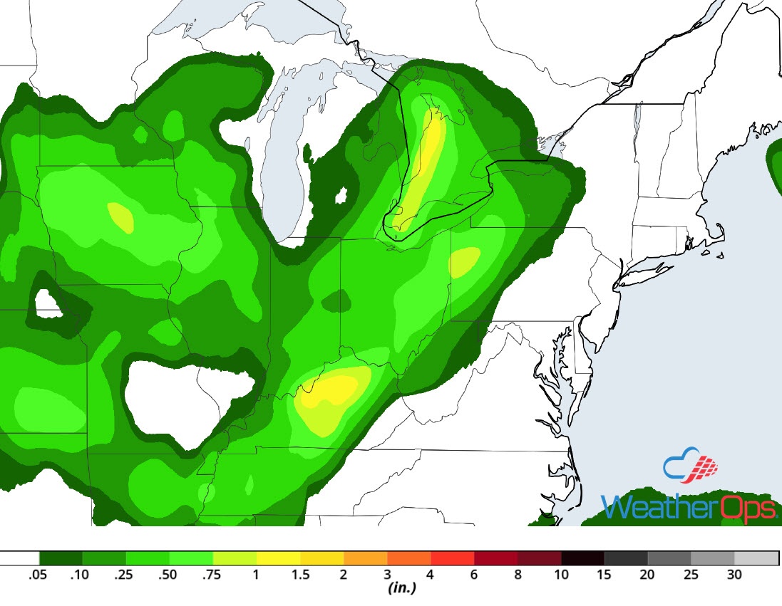 Rainfall Accumulation for Thursday, August 16, 2018