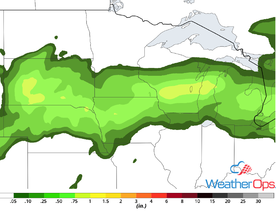 Rainfall Accumulation for Monday, June 18, 2018