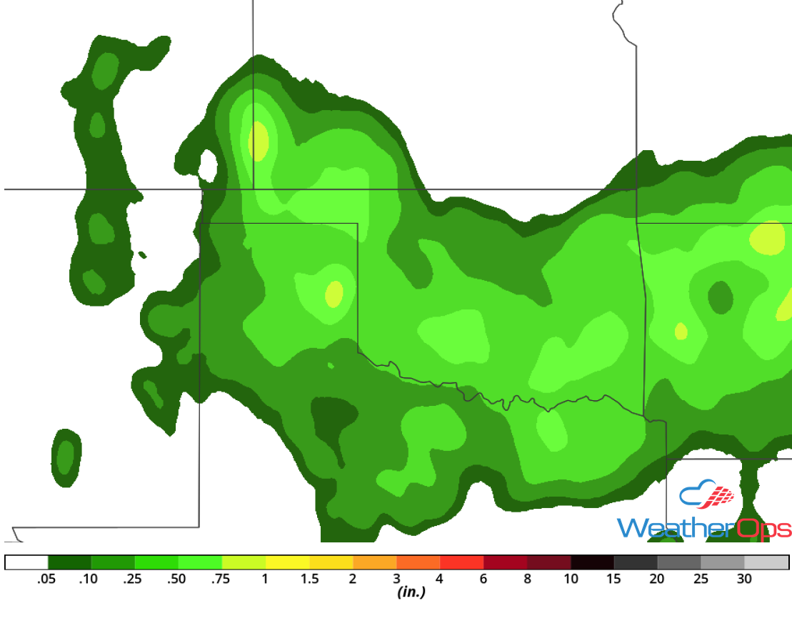 Rainfall Accumulation for Wednesday, August 8, 2018