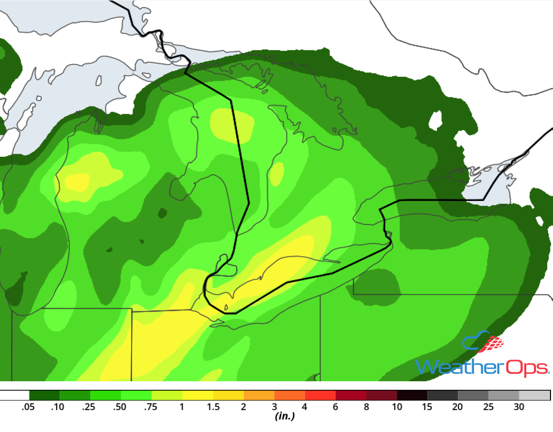 Rainfall Accumulation for Thursday, August 16, 2018