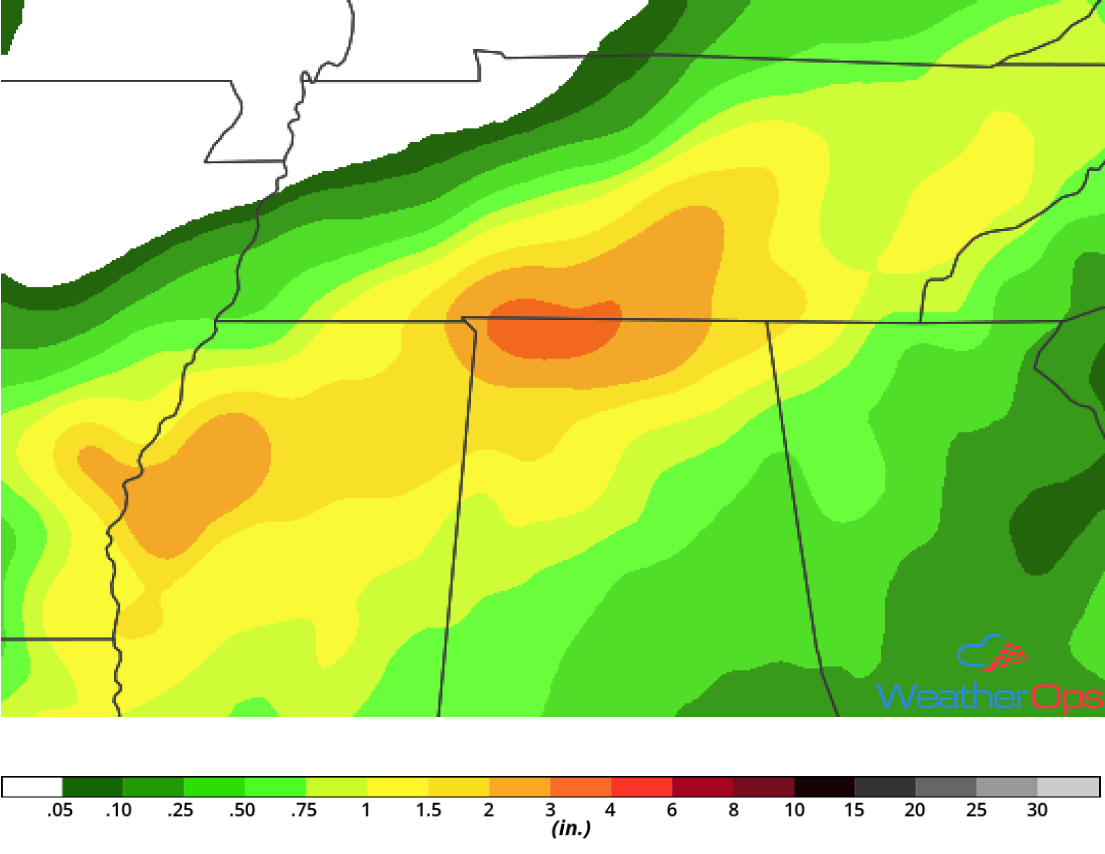 Rainfall Accumulation for Wednesday, September 26, 2018