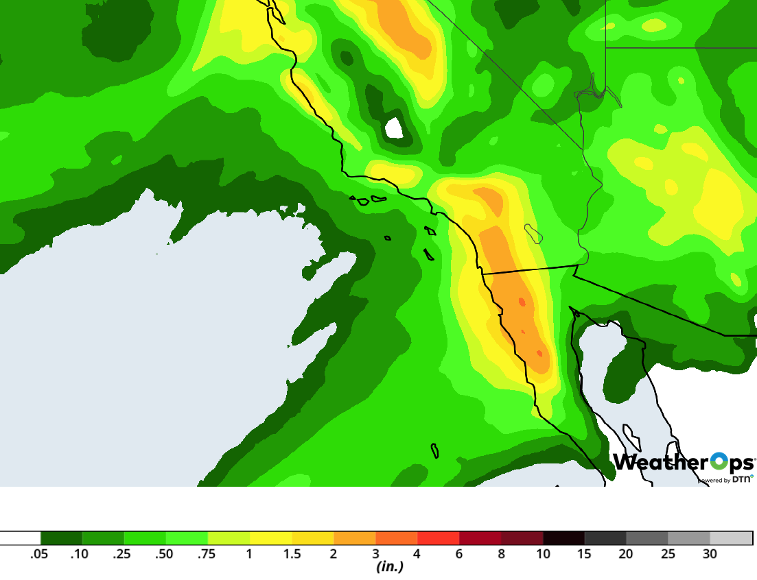 Rainfall Accumulation for Thursday, February 14, 2019