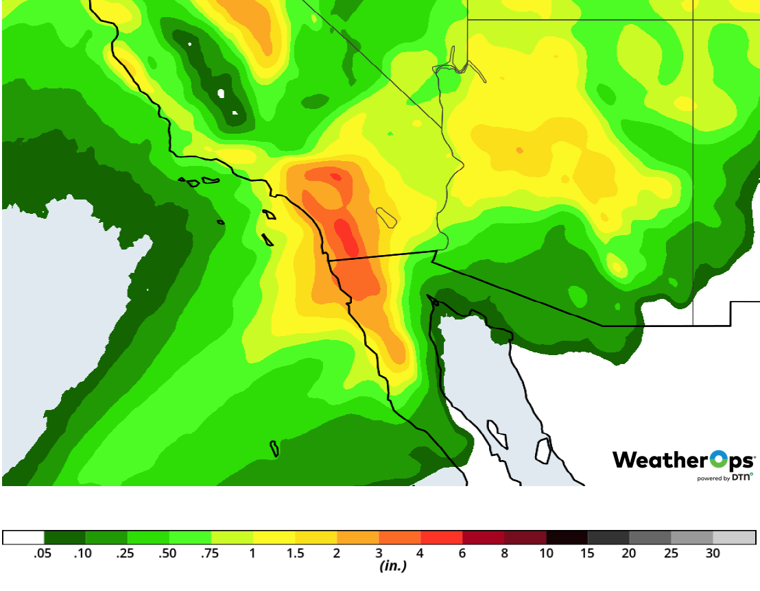 Rainfall Accumulation for Thursday, February 14, 2019