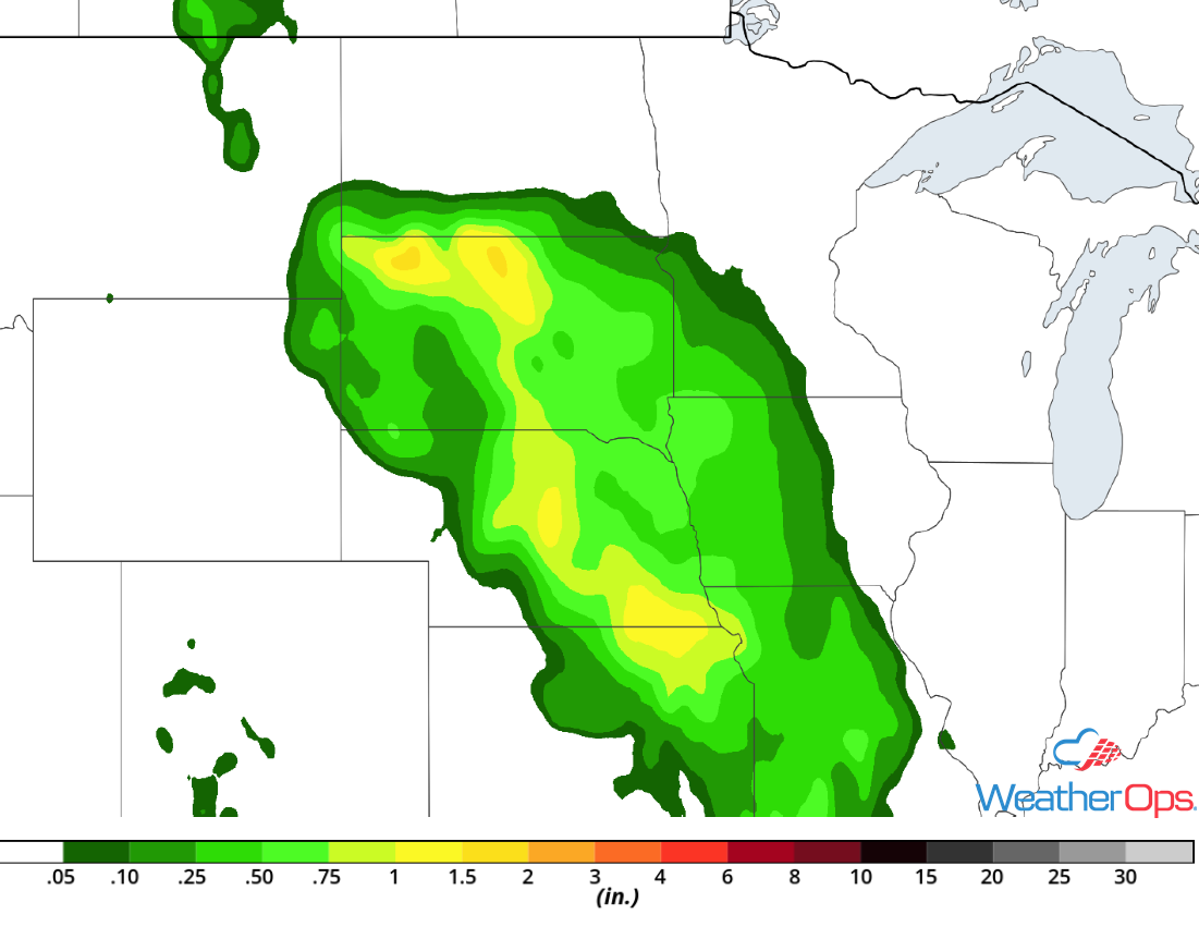Rainfall Accumulation for Wednesday, July 18, 2018