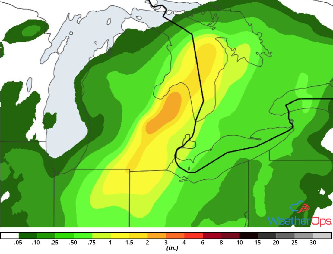 Rainfall Accumulation for Thursday, August 16, 2018