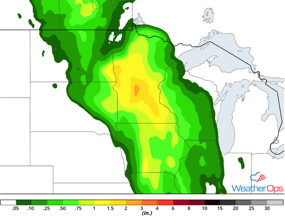 Rainfall Accumulation for Thursday, July 19, 2018
