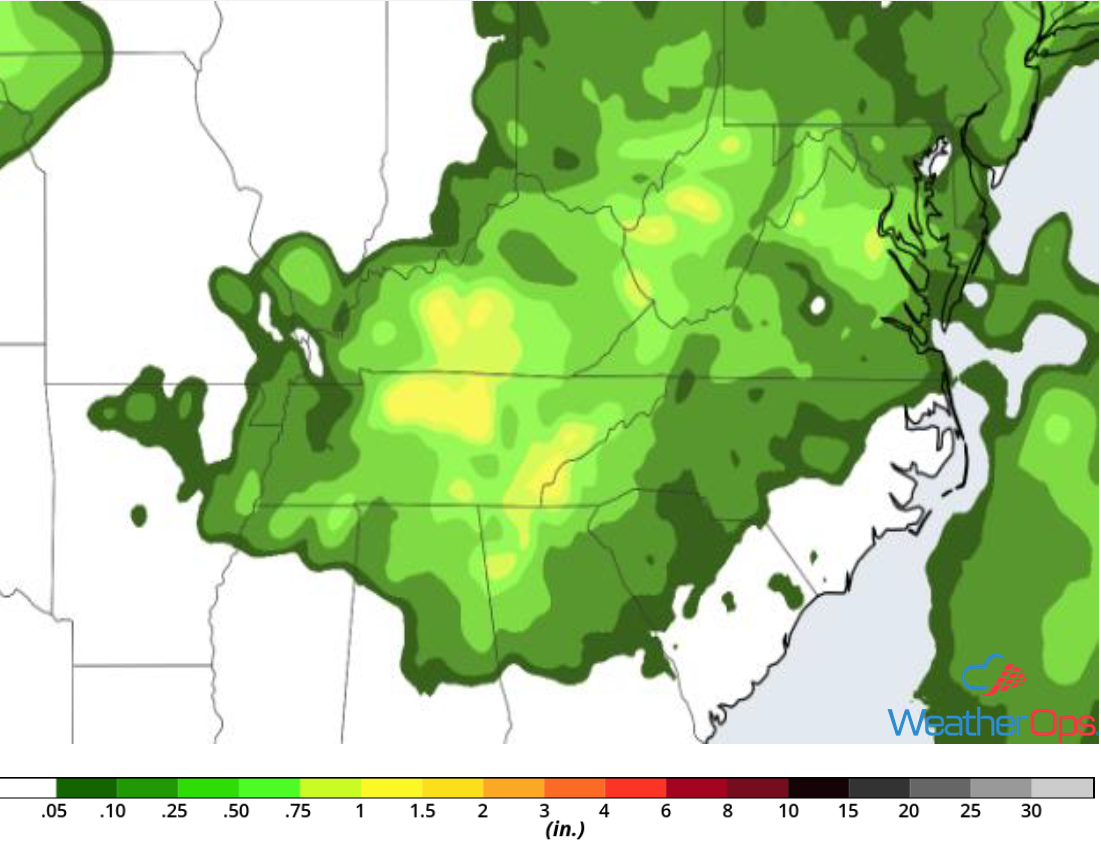 Rainfall Accumulation for Friday, June 1, 2018