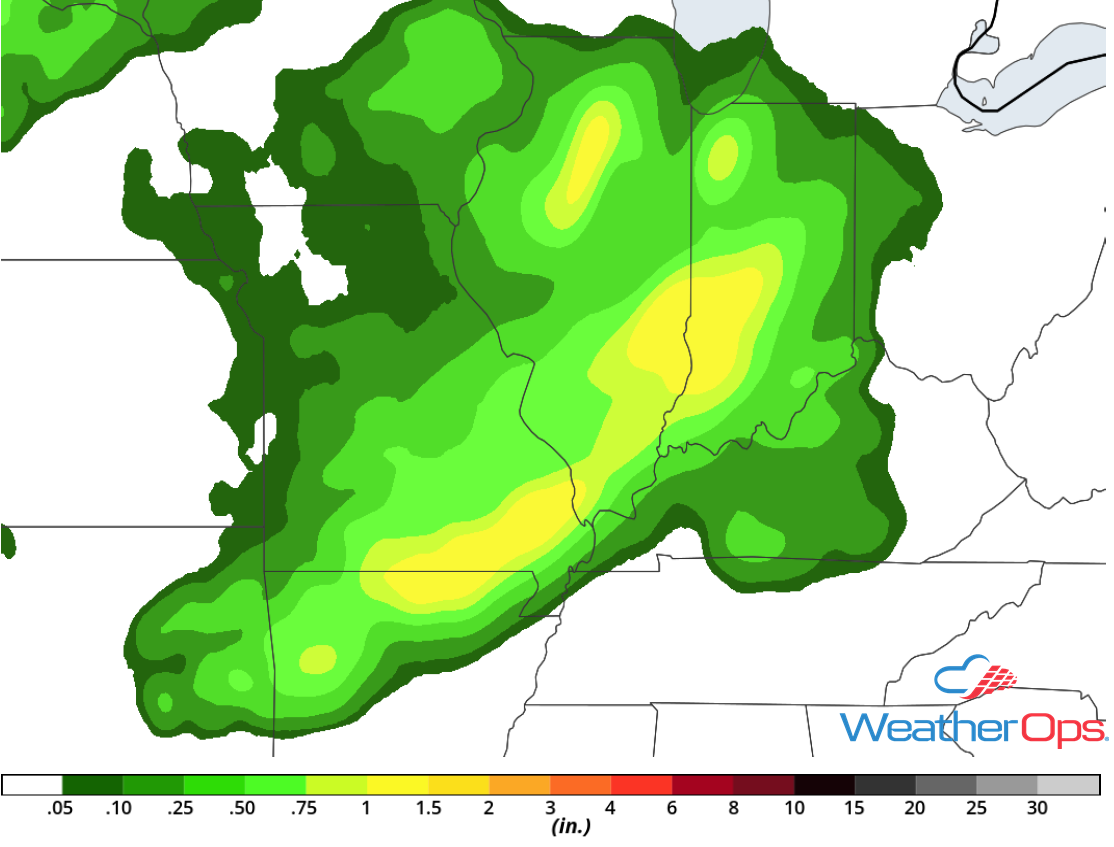 Rainfall Accumulation for Wednesday, August 15, 2018