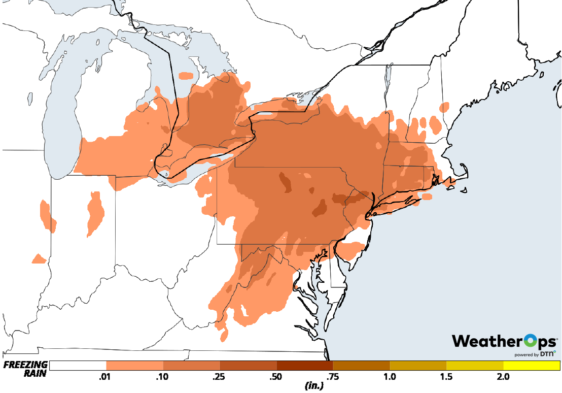 Freezing Rain Accumulation for Tuesday, February 12, 2019