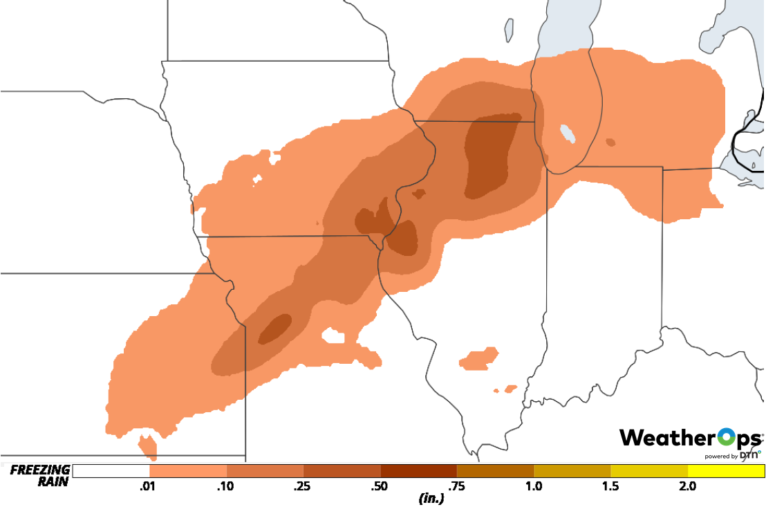 Freezing Rain Accumulation for Tuesday, February 5, 2019