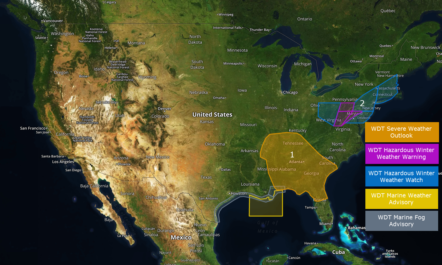 US Hazards Monday, March  19, 2018