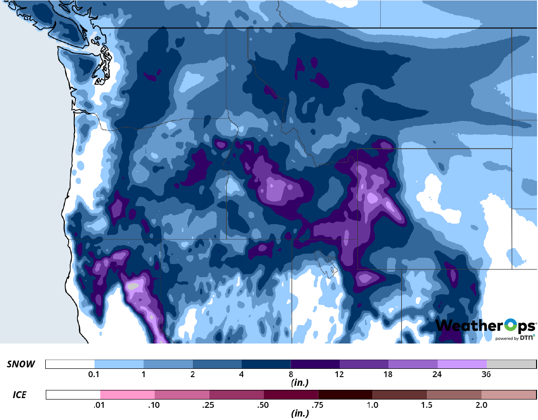Snow Accumulation February 13-15, 2019