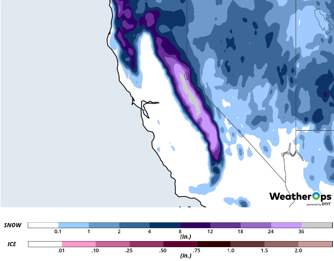 Snow Accumulation for February 15-16, 2019