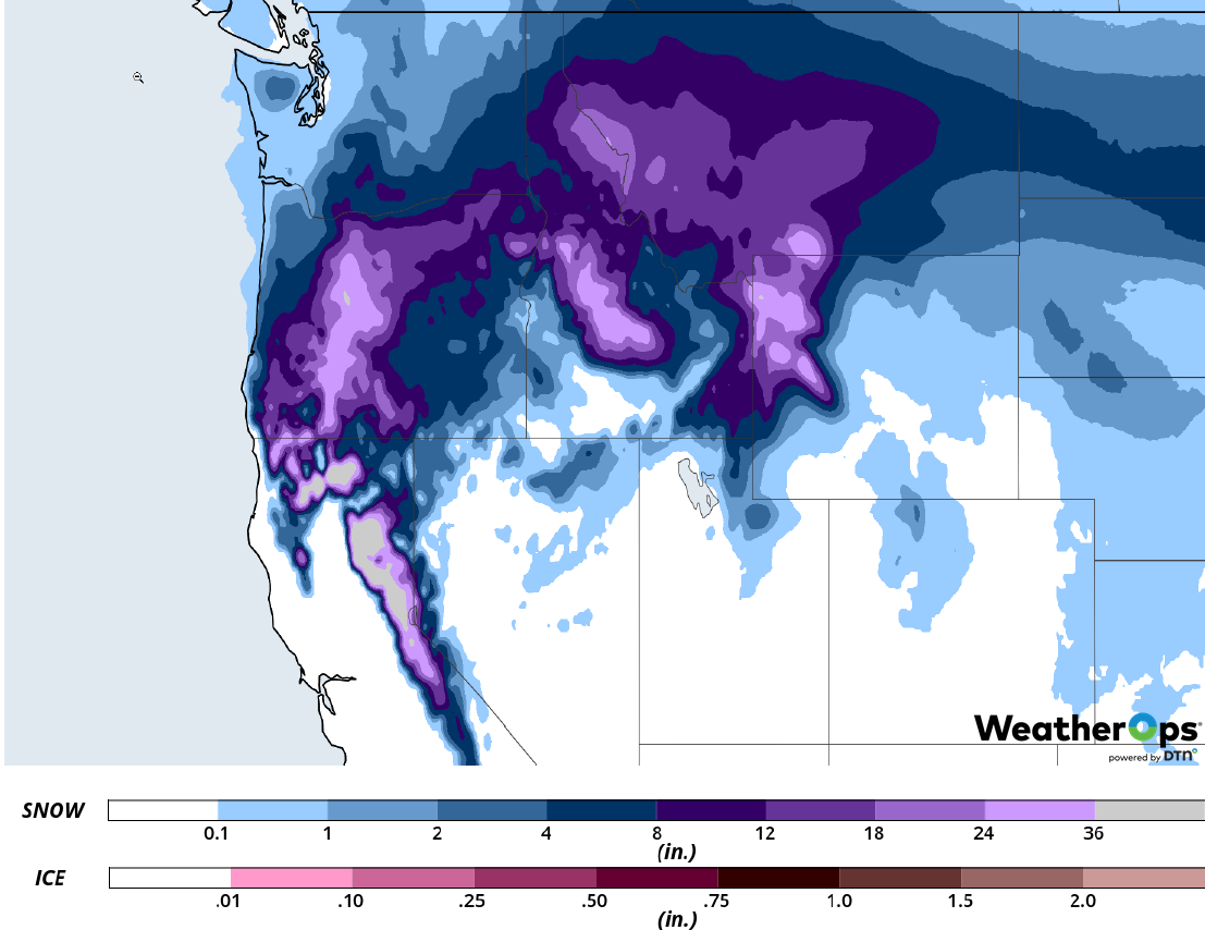 Snow Accumulation February 25-27, 2019