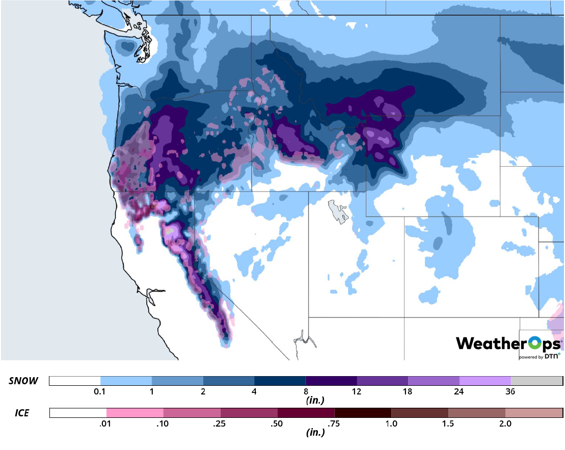 Snow Accumulation for February 26-27, 2019