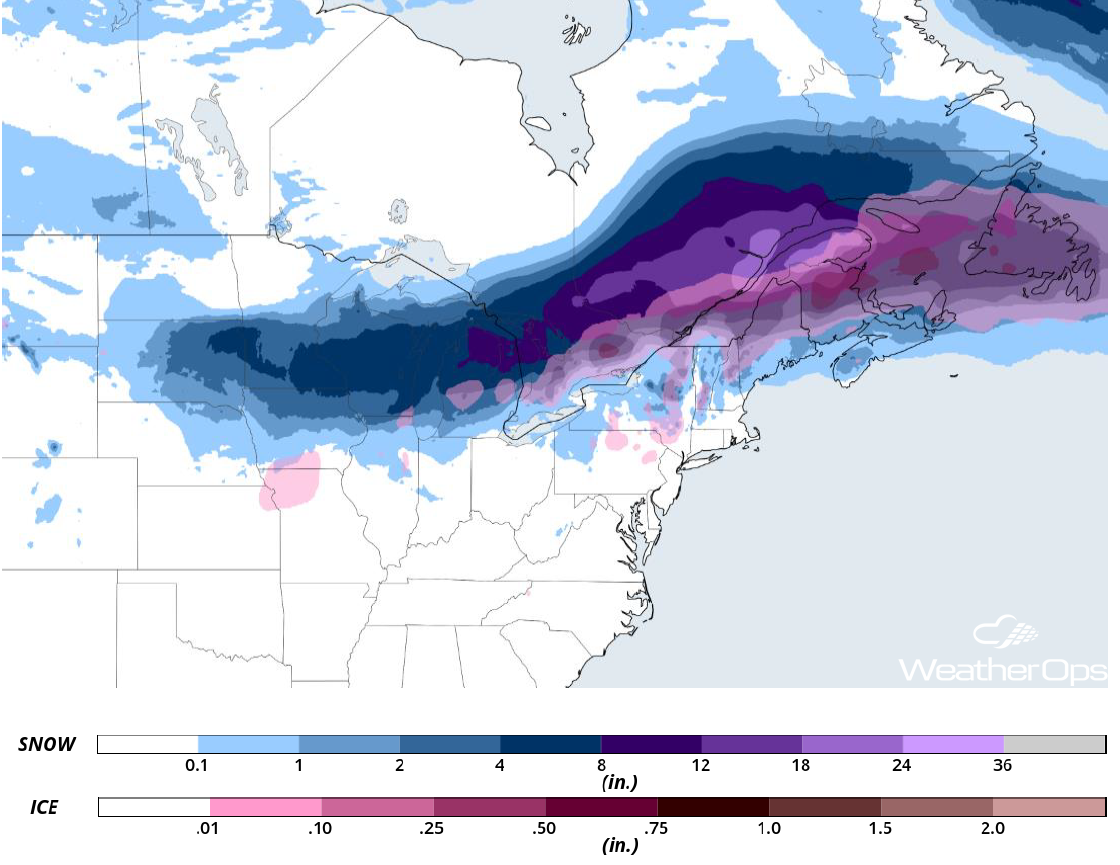 Snow Accumulation March 3-4, 2018
